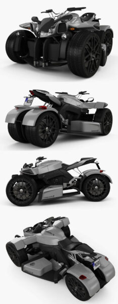 2017拉扎雷斯Lazareth Wazuma R1摩托车3D模型（OBJ,FBX,MAX,C4D,LWO）