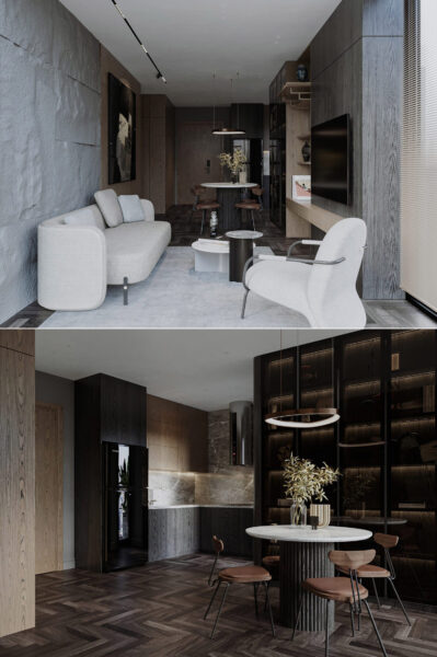 带餐厅的客厅设计 客厅场景3D模型（MAX）