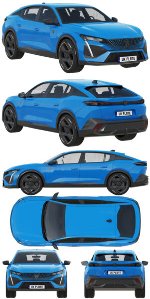2022标志Peugeot 408汽车3D模型（OBJ,FBX,MAX,C4D,LWO）