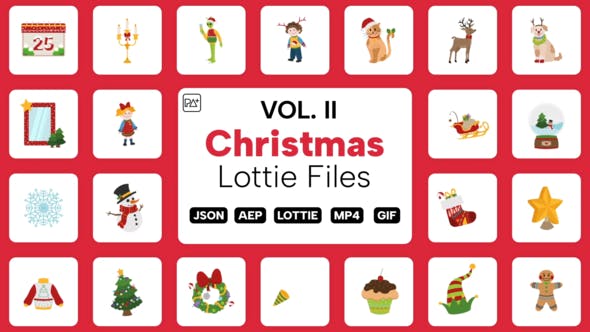 圣诞节Lottie动画图标视频素材 (aep)
