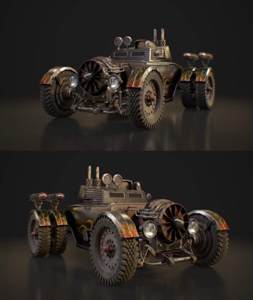 Rocket Buggy火箭车3D模型（OBJ,FBX,MAX）