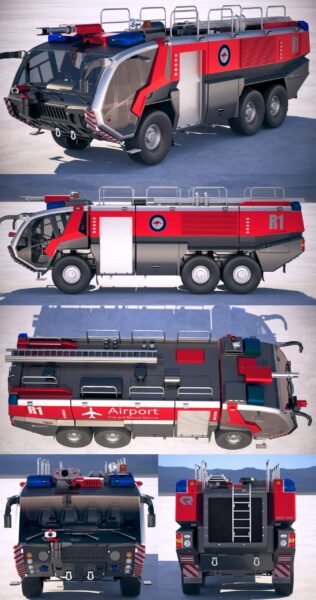 Rosenbauer Panther 6×6消防车3D模型（OBJ,FBX,MAX）
