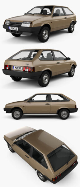 1984 VAZ Lada 2108汽车3D模型（OBJ,FBX,MAX,C4D,LWO）