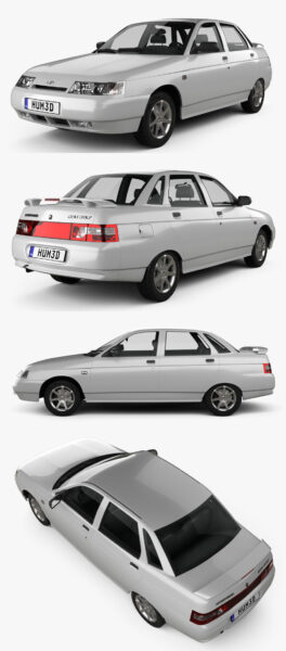 1995 VAZ Lada 2110 sedan汽车3D模型（OBJ,FBX,MAX,C4D,LWO）