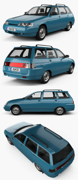 1995 VAZ Lada 2111 wagon汽车3D模型（OBJ,FBX,MAX,C4D,LWO）