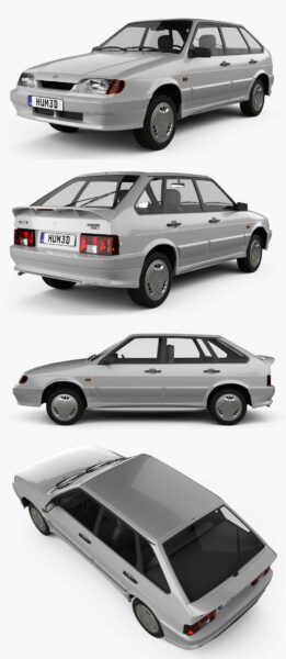 1997 VAZ Lada Samara 2114掀背车3D模型（OBJ,FBX,MAX,C4D,LWO）