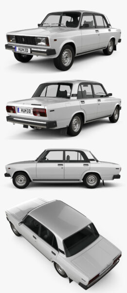 1997 VAZ Lada 2105 sedan汽车3D模型（OBJ,FBX,MAX,C4D,LWO）