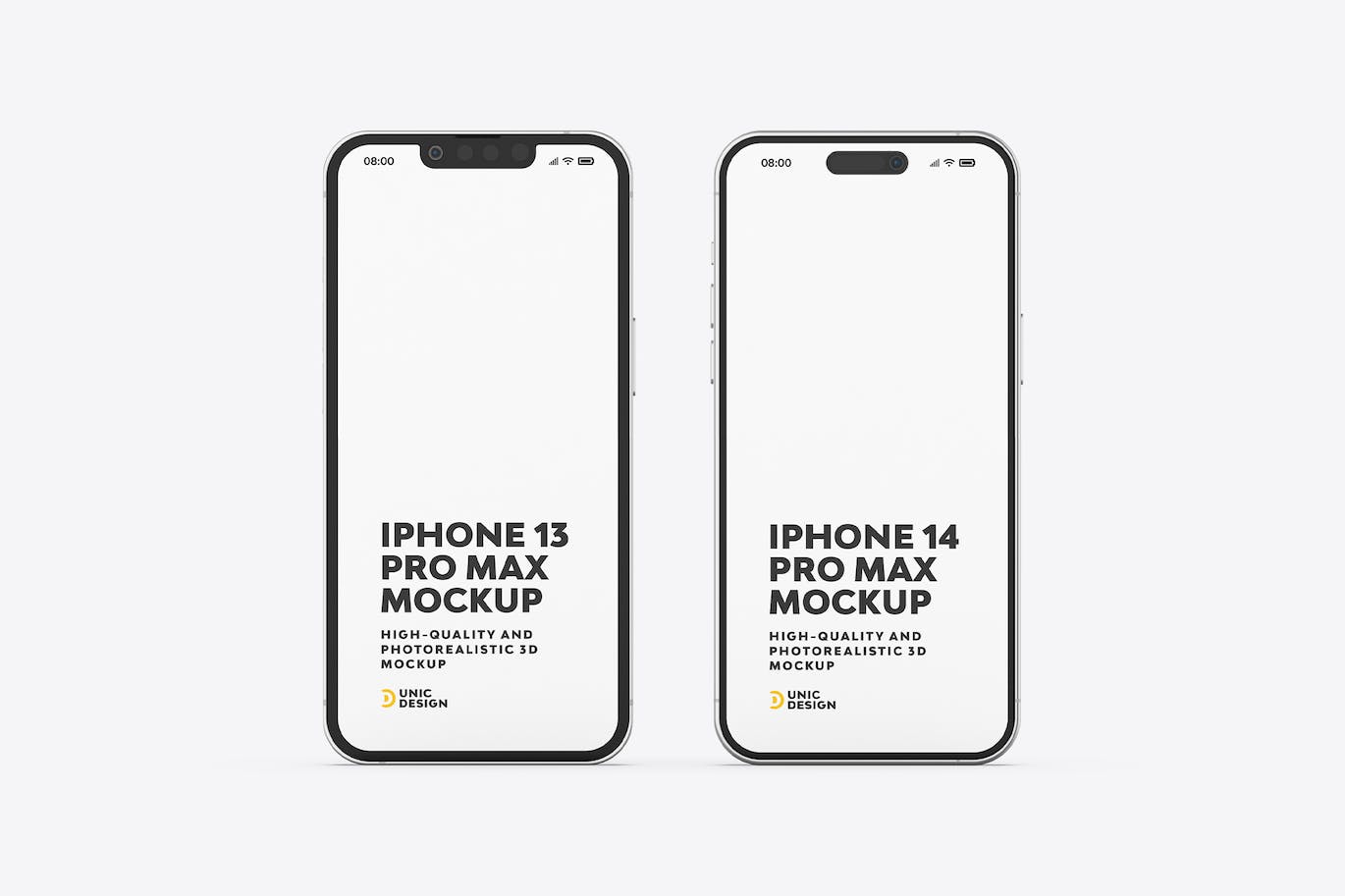 iPhone 13 和 iPhone 14 手机样机 (PSD)