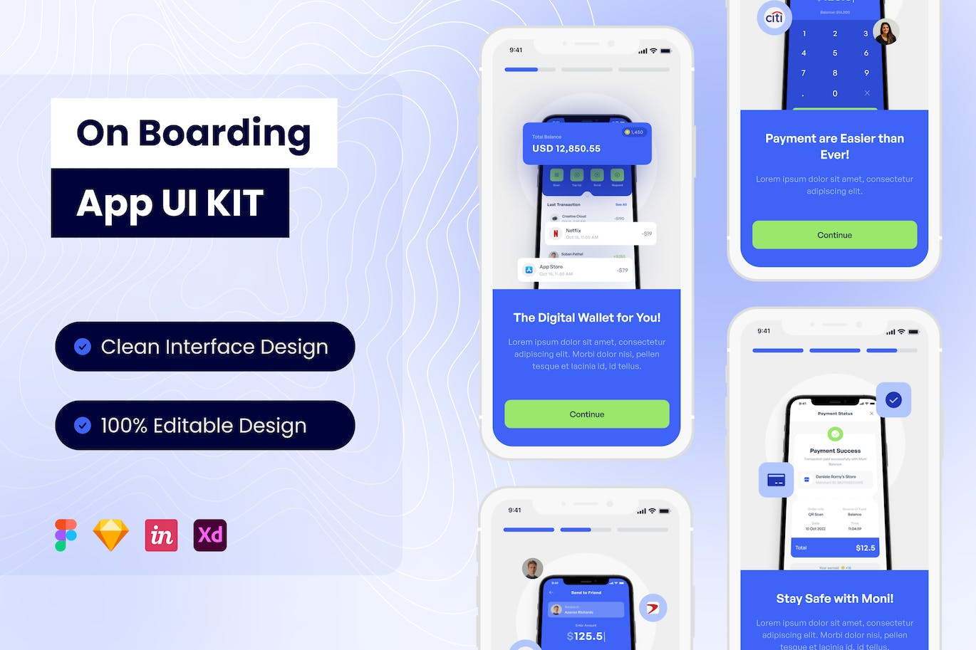 车载移动应用  APP UI KIT (FIG,SKETCH,XD)