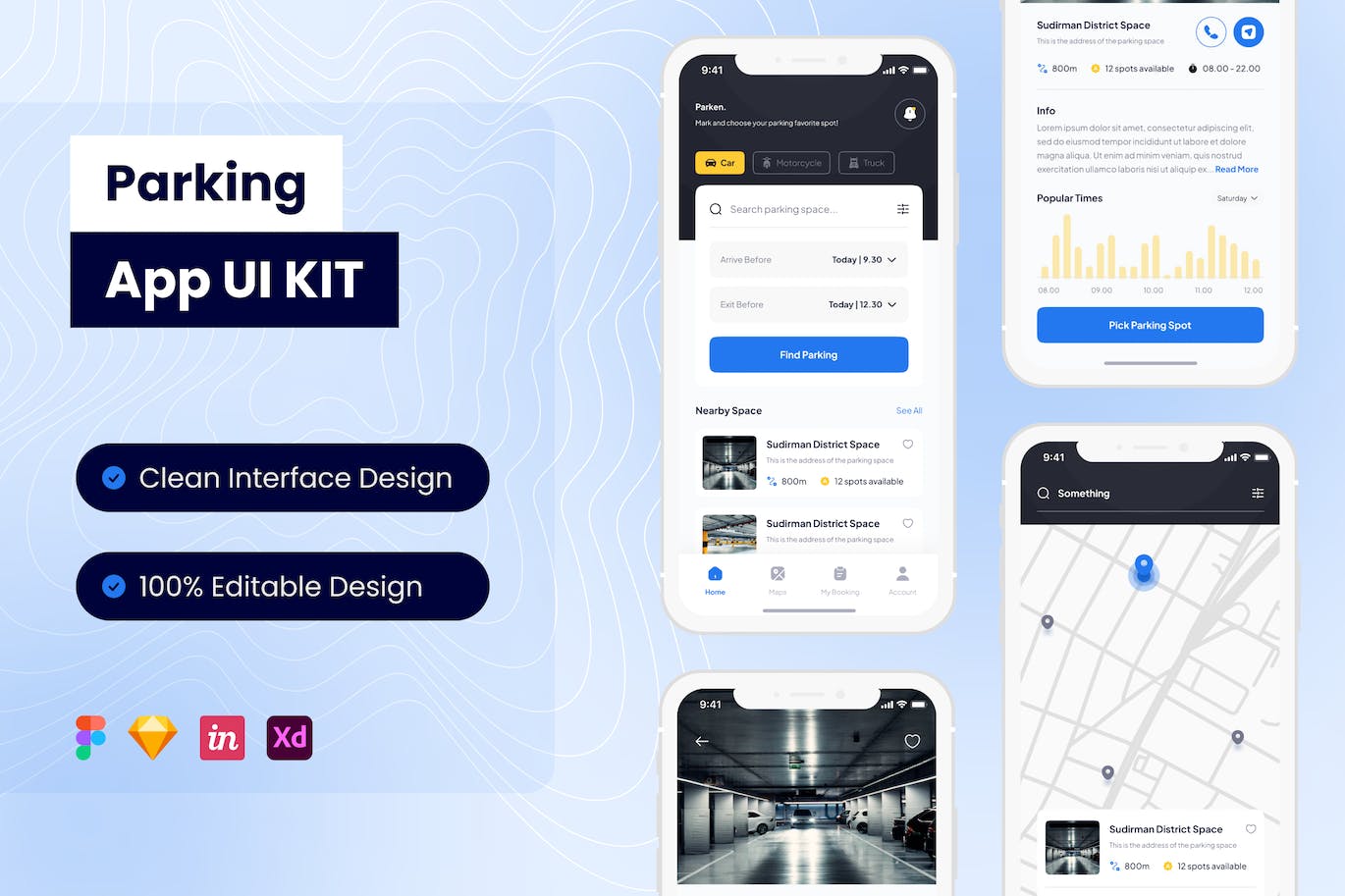 停车移动应用APP UI KIT (FIG,SKETCH,SVG)