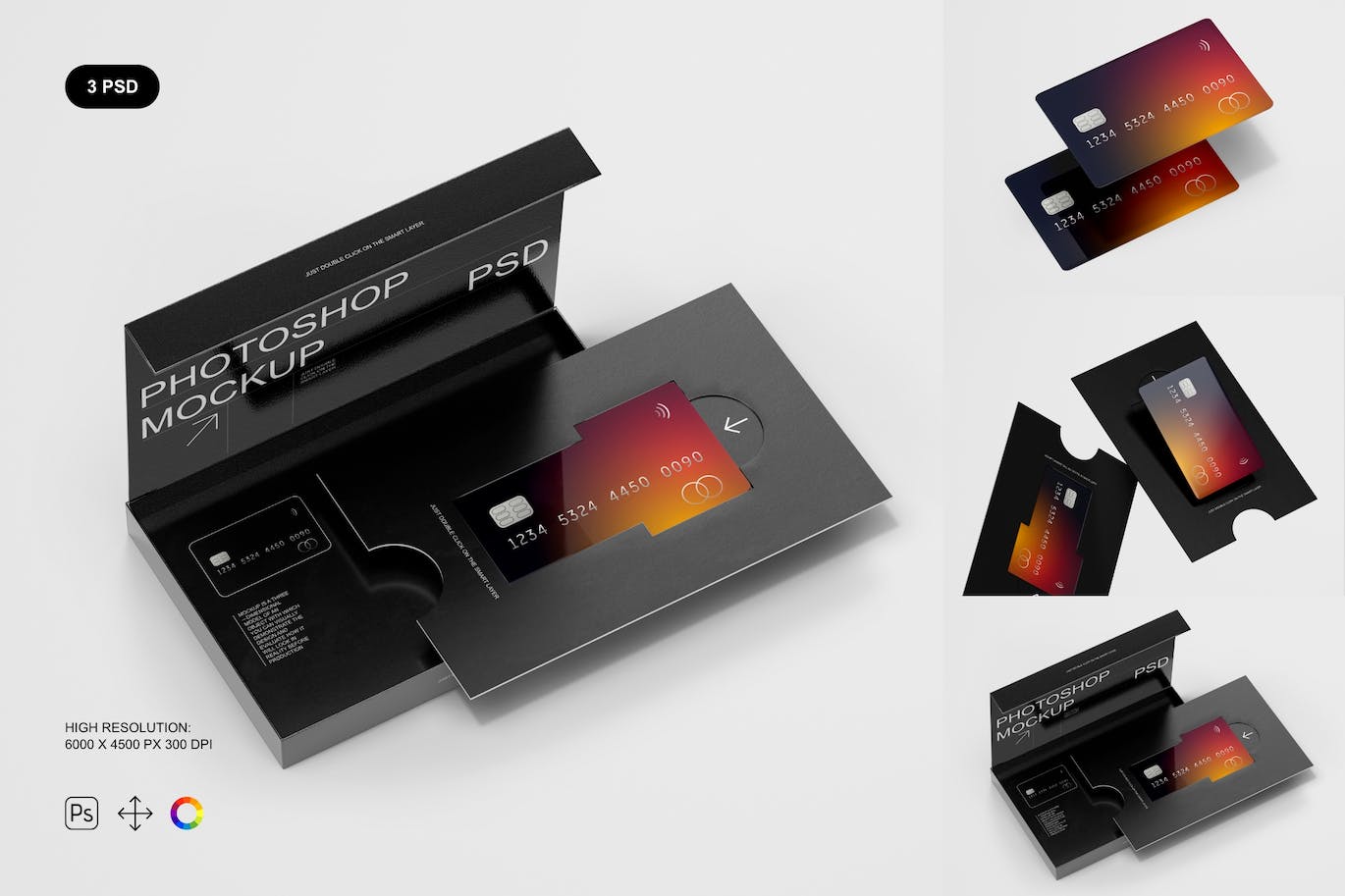 🔴时尚高端专业的高品质信用卡会员卡VI设计样机展示模型mockups