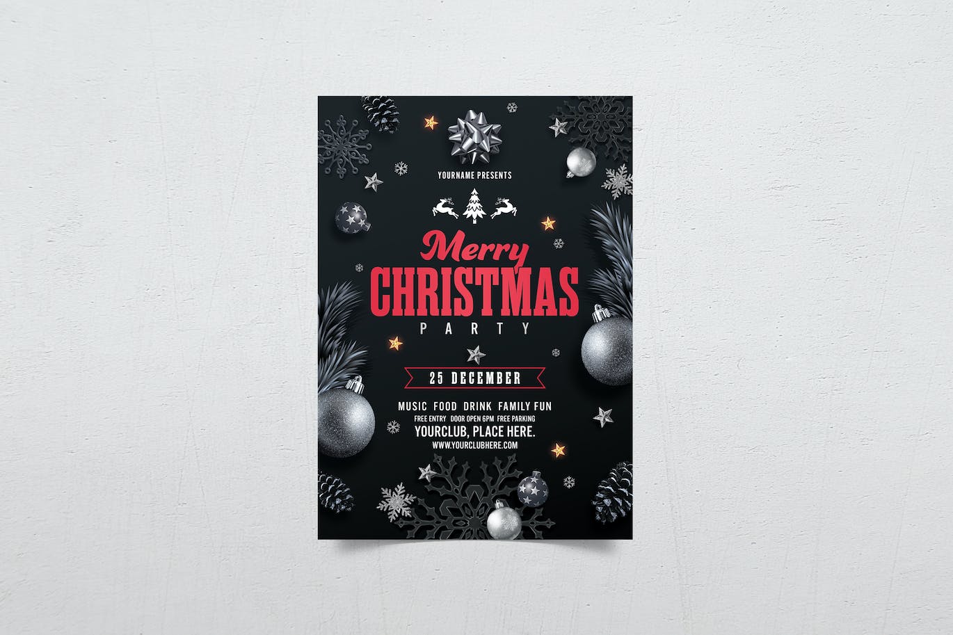 圣诞晚会海报设计模板 (PSD)