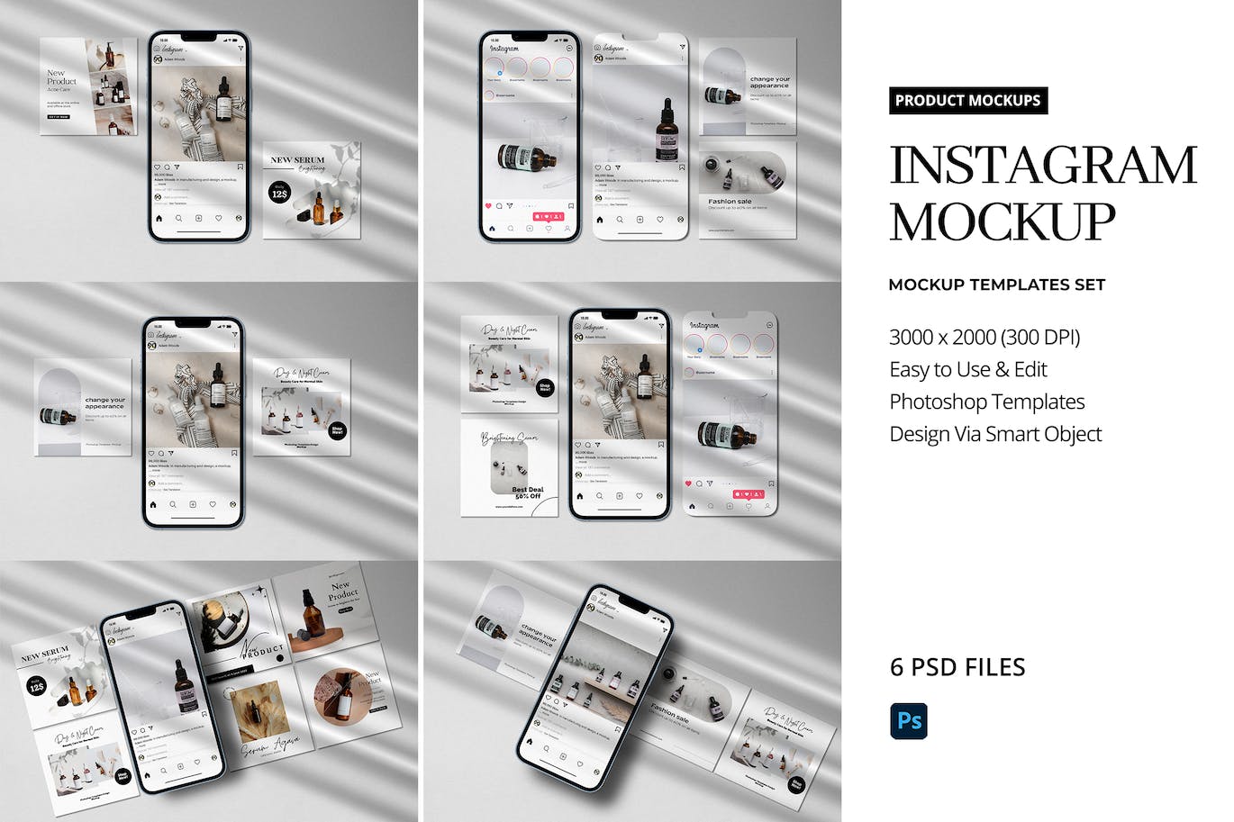 🔴高品质的Instagram社交媒体 APP UI样机展示模型mockups