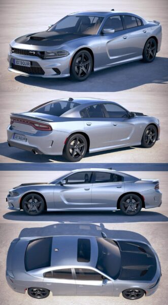 2019道奇Dodge Charger SRT Hellcat地狱猫汽车3D模型（OBJ,FBX,MAX）