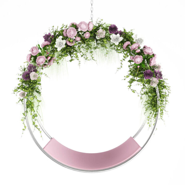 带花朵绿植装饰的环形秋千椅 吊椅3D模型（FBX,MAX）