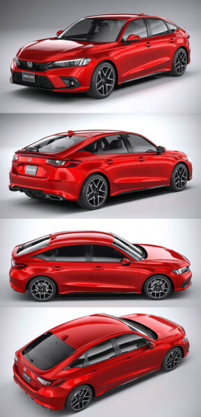 2022本田思域Honda Civic Sedan汽车3D模型（OBJ,FBX,MAX,C4D,LWO）