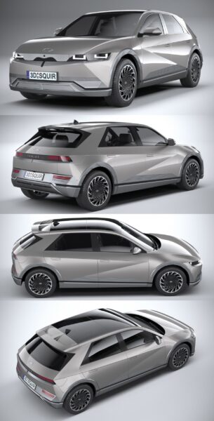 2022现代Hyundai Ioniq 5电动SUV汽车3D模型（OBJ,FBX,MAX,C4D,LWO）