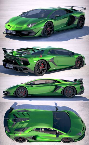 2019兰博基尼Lamborghini Aventador SVJ跑车3D模型（OBJ,FBX,MAX,C4D,LWO）