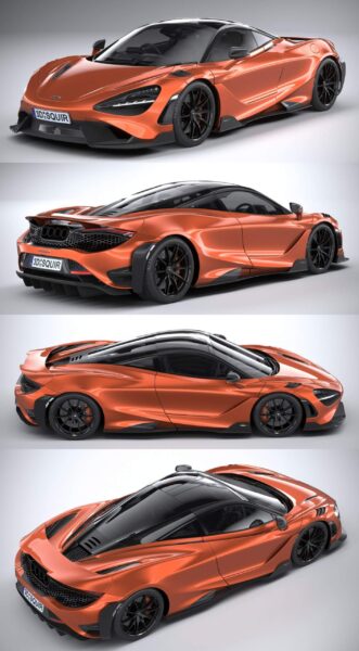 2021迈凯伦McLaren 765LT跑车3D模型（OBJ）