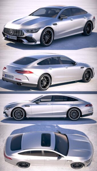 2019奔驰Mercedes AMG GT53汽车3D模型（OBJ,FBX,MAX,C4D,LWO）