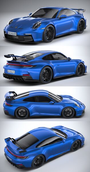 2022保时捷Porsche 911 GT3跑车3D模型（OBJ）
