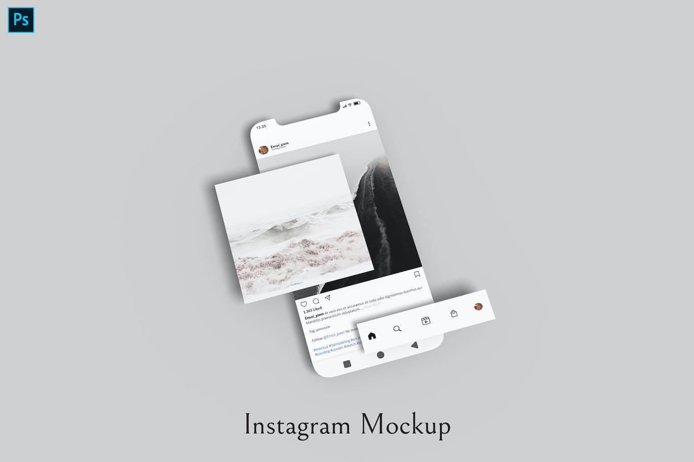 Instagram 样机 (PSD,PDF)