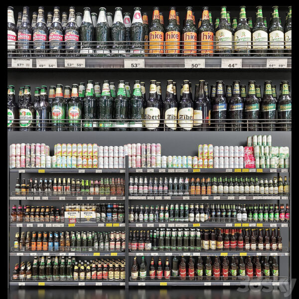摆满啤酒的货架3D模型（FBX,MAX）