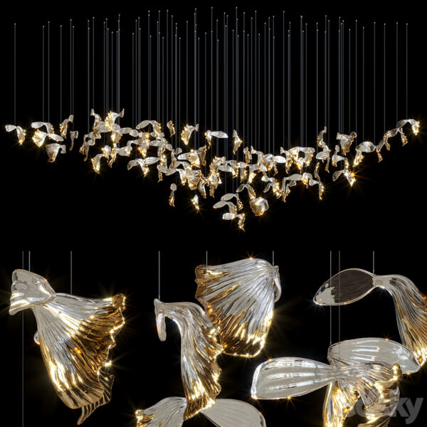 Vargov Design金鱼玻璃垂坠吊灯3D模型（MAX）