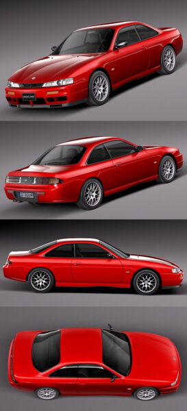 1995-1999 Nissan 240 SX silvia S 14汽车3D模型（OBJ,FBX,MAX）
