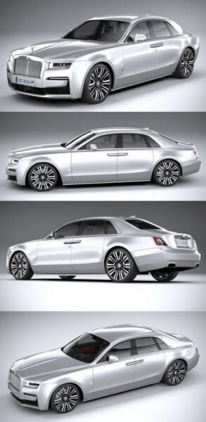 2021劳斯莱斯Rolls-Royce Ghost汽车3D模型（OBJ,FBX,MAX）