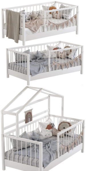 木屋形婴儿床3D模型（OBJ,MAX）