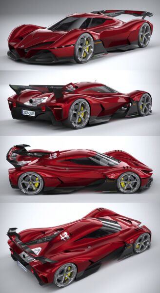 2020阿尔法罗密欧Alfa Romeo 8C-R Tazio跑车3D模型（OBJ,FBX,MAX）