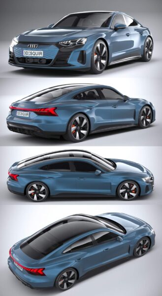 2022奥迪Audi e-tron GT quattro电动汽车3D模型（OBJ,FBX,MAX）