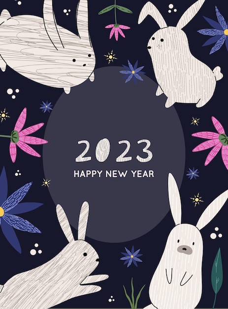 2023兔年新年Banner海报设计素材[eps]