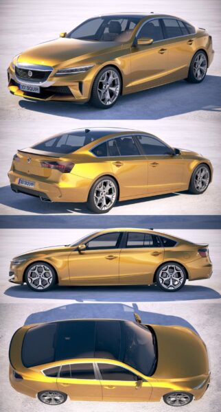 2019通用Generic Sedan汽车3D模型（OBJ,FBX,MAX）