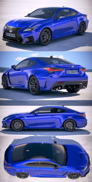 2020雷克萨斯Lexus RC F跑车3D模型（OBJ,FBX,MAX）