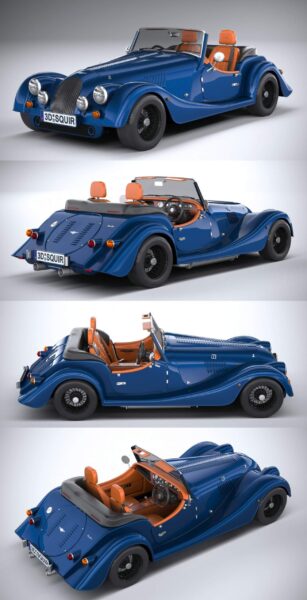 2021摩根Morgan Plus Four现代老爷车3D模型（OBJ,FBX,MAX）