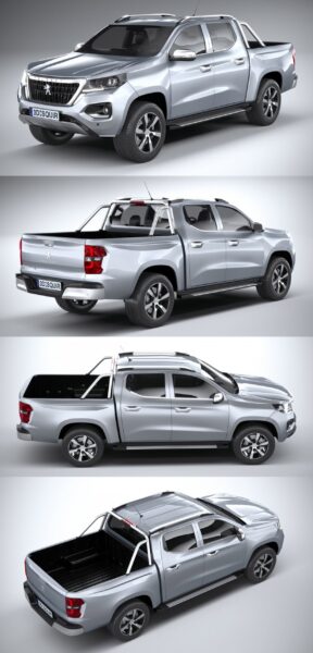 2021标志Peugeot Landtrek皮卡车3D模型（OBJ,FBX,MAX）