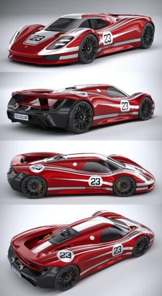 2021保时捷Porsche 917 Concept跑车3D模型（OBJ,FBX,MAX）