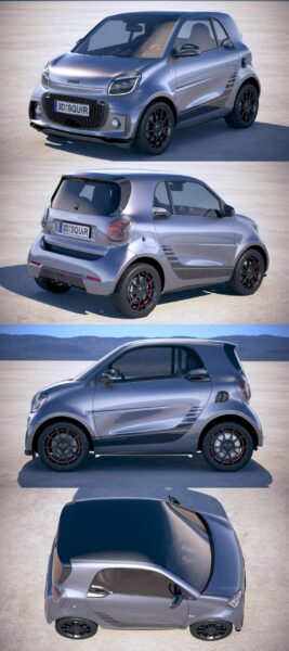 2020Smart EQ Fortwo小型汽车3D模型（OBJ,FBX,MAX）