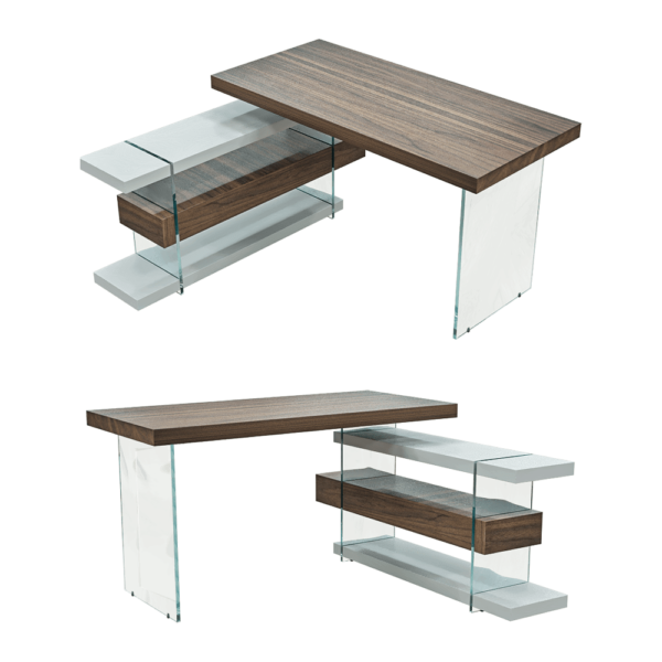 Angel Cerda L型玻璃和木质办公桌 书桌3D模型（OBJ,FBX,MAX）