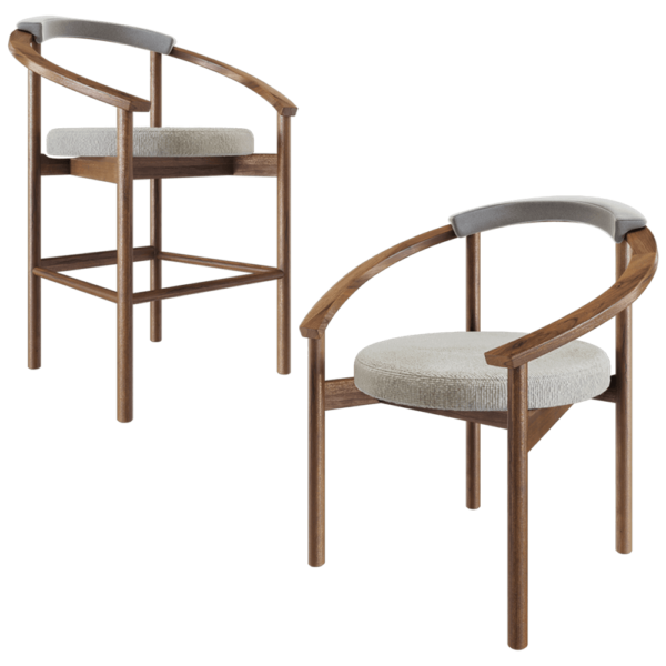 Manual mode Louis环形靠背木质扶手椅3D模型（OBJ,FBX,MAX）