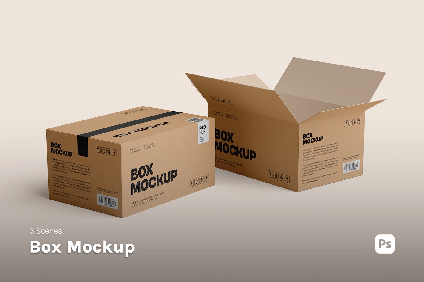 🔴时尚高端专业的高品质盒子包装设计VI样机展示模型mockups免费下载插图