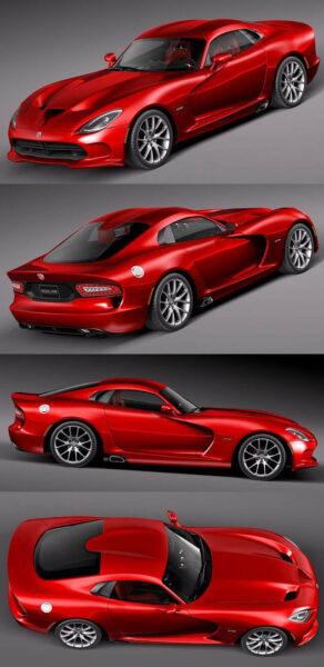 2013道奇Dodge Viper GTS跑车3D模型（OBJ,FBX,MAX,C4D,LWO）