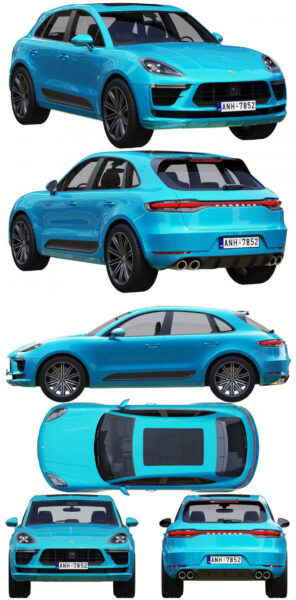 2020保时捷Porsche Macan Turbo汽车3D模型（OBJ,MAX,C4D,LWO）
