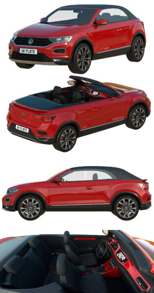 大众Volkswagen T-Roc Cabriolet敞篷汽车3D模型（OBJ,FBX）