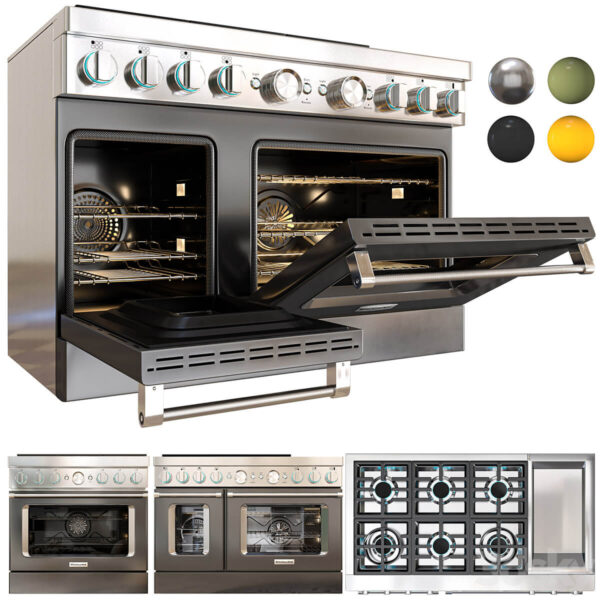 厨房烤箱和燃气灶3D模型（OBJ,MAX）