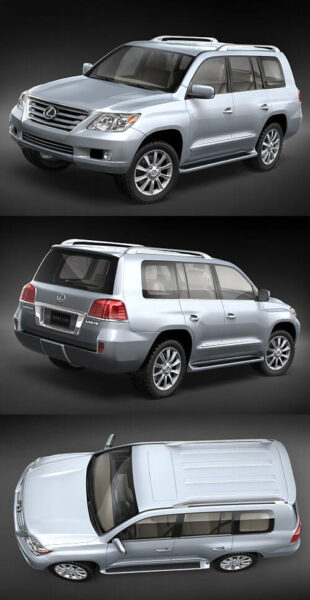 2010雷克萨斯Lexus LX570 SUV汽车3D模型（OBJ,FBX,MAX,C4D,LWO）