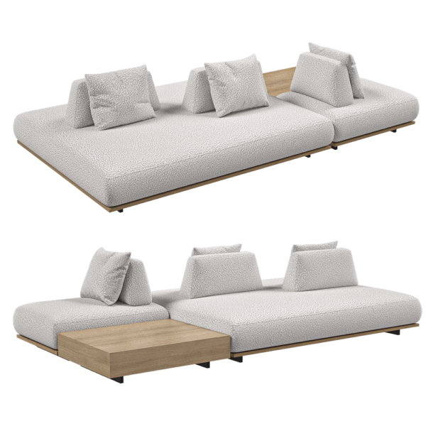 By Furniture Flat双面背靠背组合沙发3D模型（OBJ,FBX,MAX）