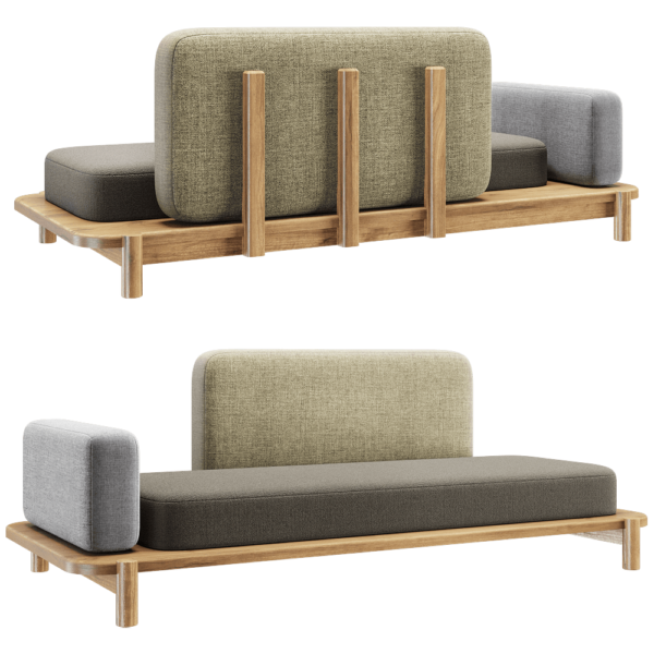 Manual mode Triple布艺沙发床3D模型（OBJ,FBX,MAX）